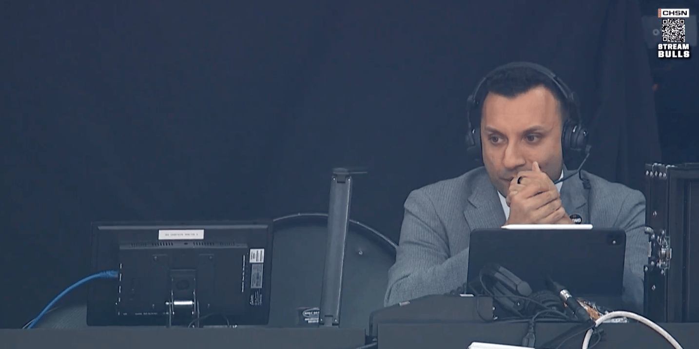 Adam Amin pays emotional tribute to Stacey King at Bulls opener