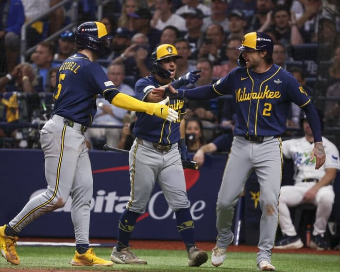 Ruthless Brewers eye World Series sweep after crushing Rays 10-1 in Game 3
