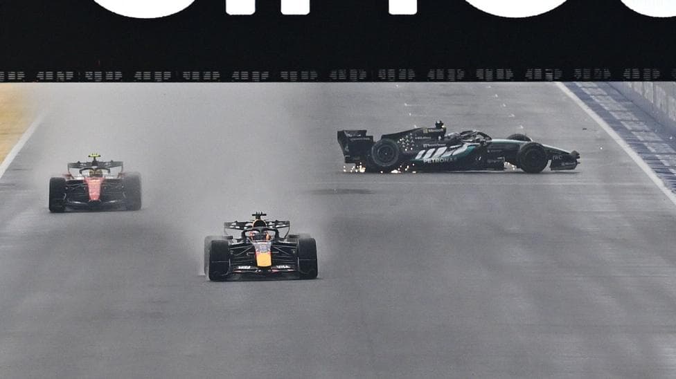 Verstappen wins sprint after Russell crashes out
