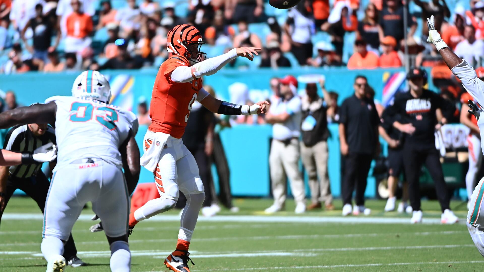 Joe Burrow's four touchdown passes lead Bengals over Dolphins
