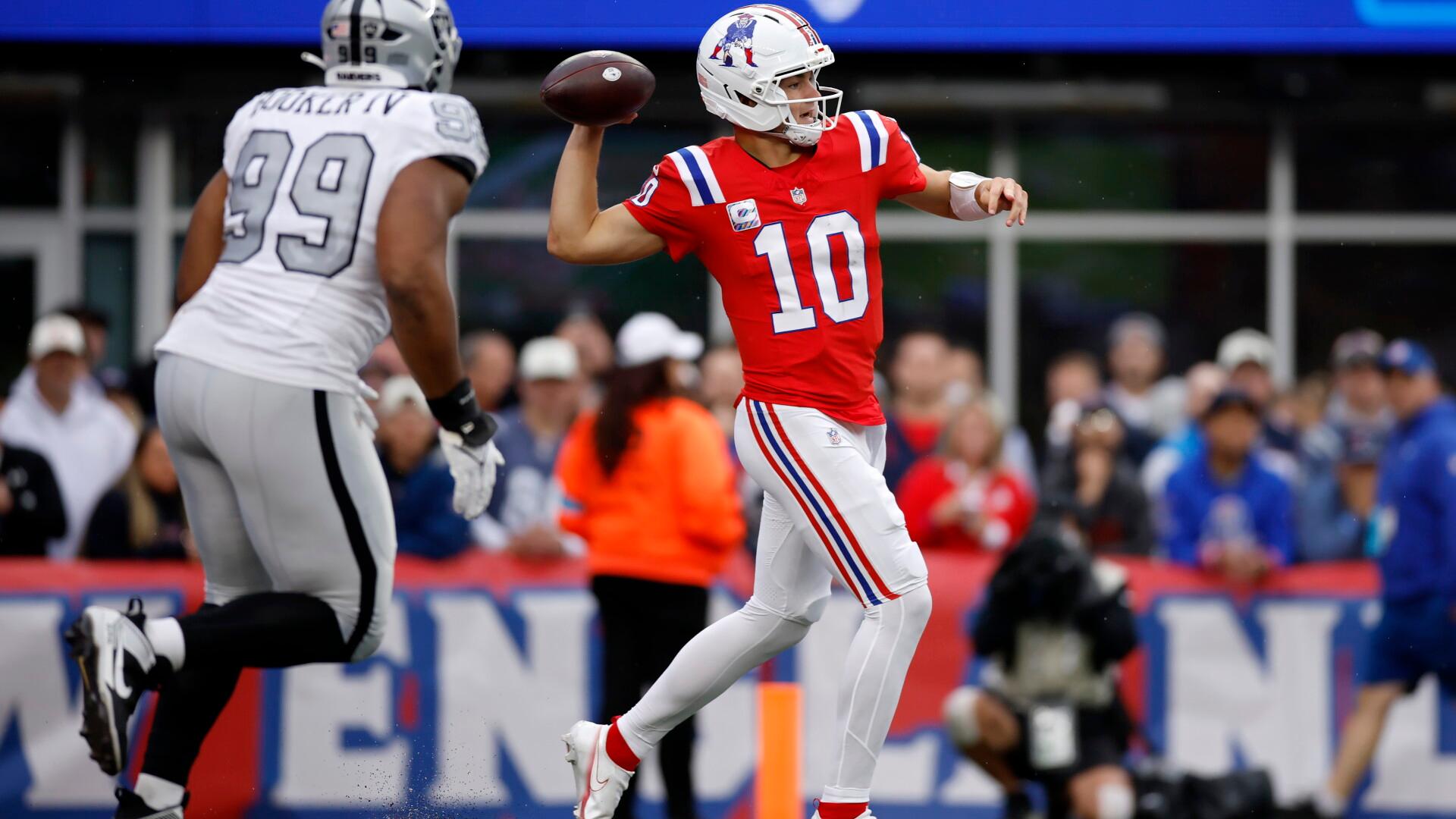 Big day for Drake Maye as Patriots blow out Raiders