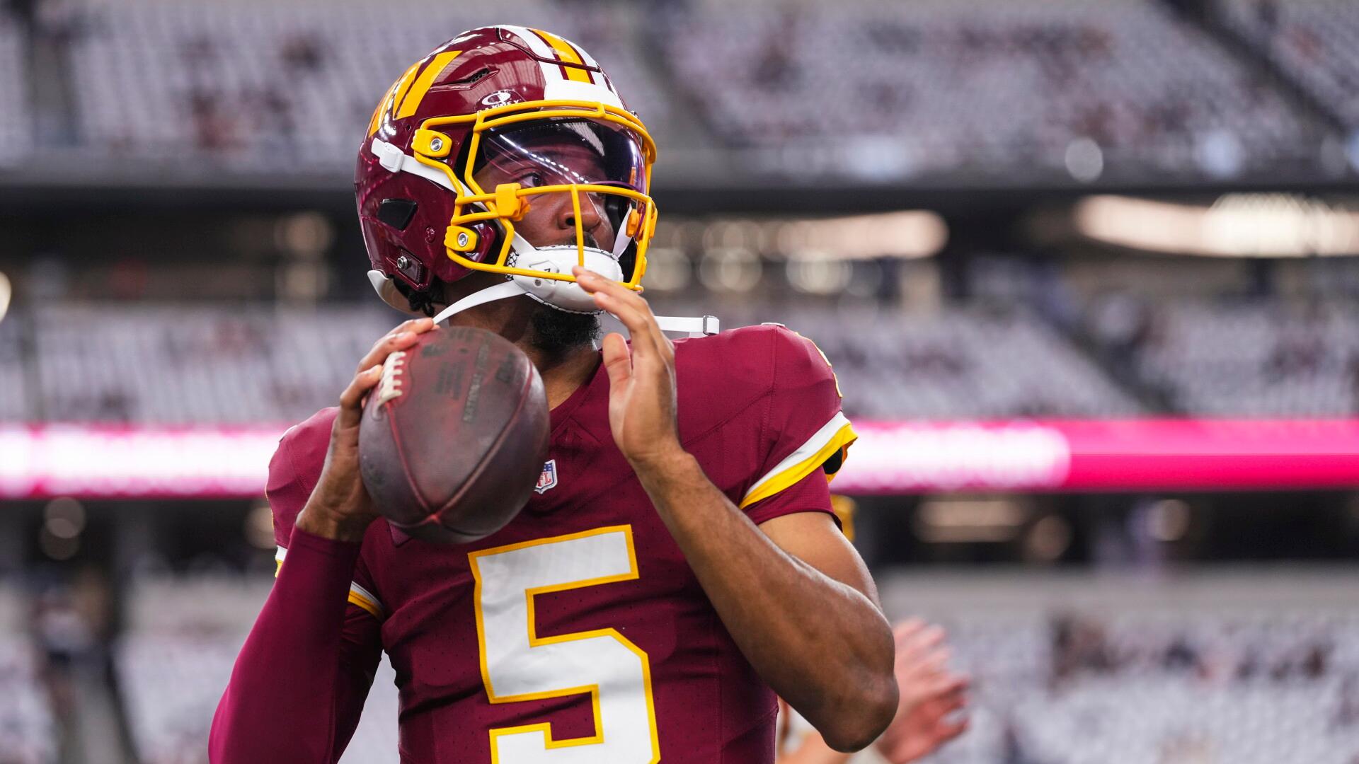 Commanders out to quick 6-0 lead in Jayden Daniels's return