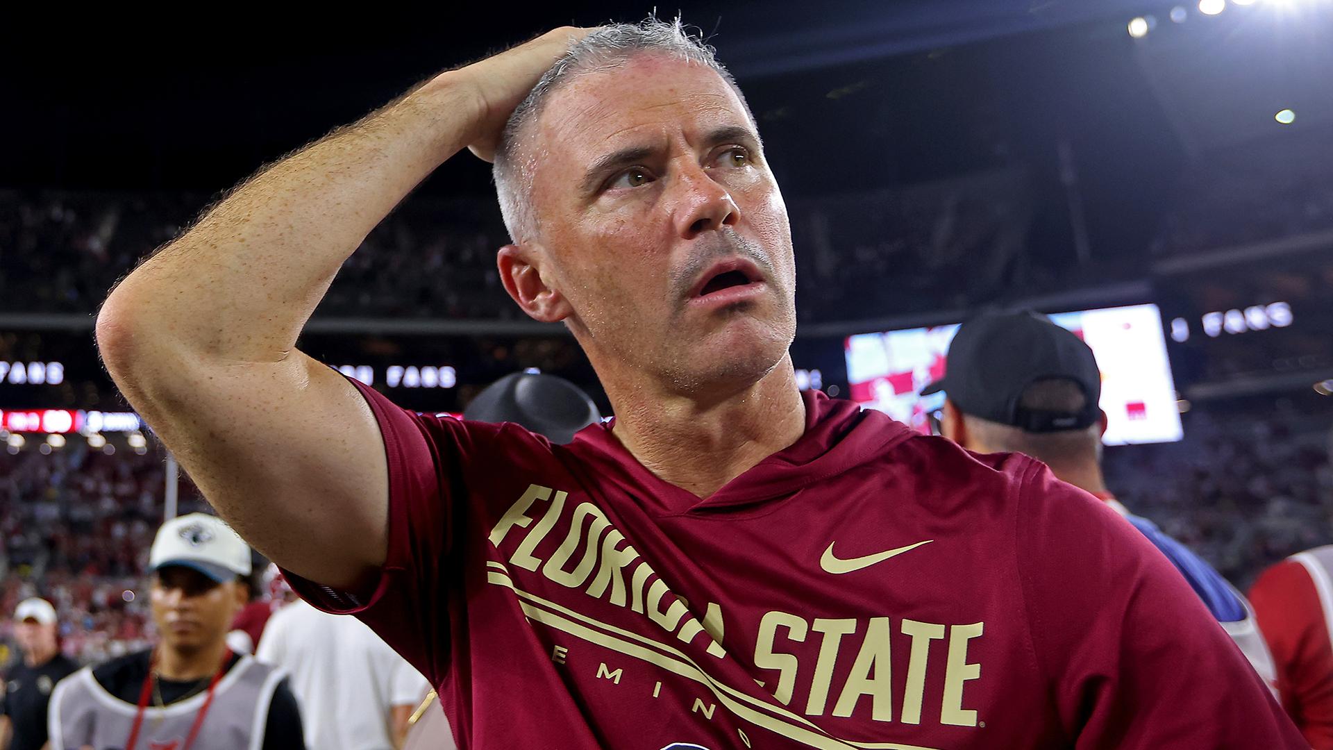 
                        Florida State, Mike Norvell enter key stretch with coach's future in question, Jimbo Fisher rumors swirling
                    