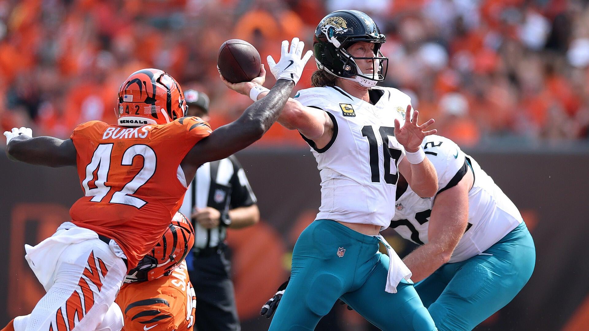 
                        Bengals vs. Jaguars prediction: Joe Burrow, Trevor Lawrence duel in battle of AFC contenders
                    