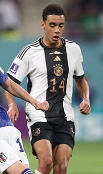 Jamal Musiala scores in the Champions League for Bayern Munich weeks after seizures
