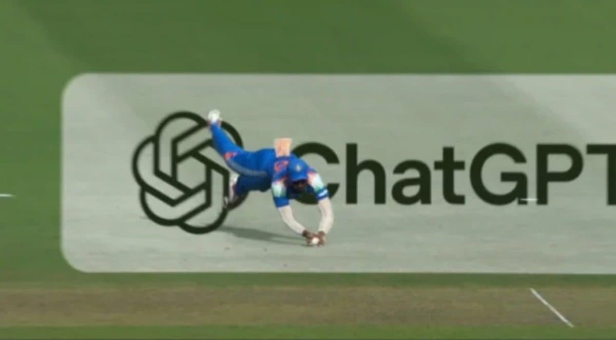Viewers shown image altered by ChatGPT logo during umpire review in India-West Indies ODI