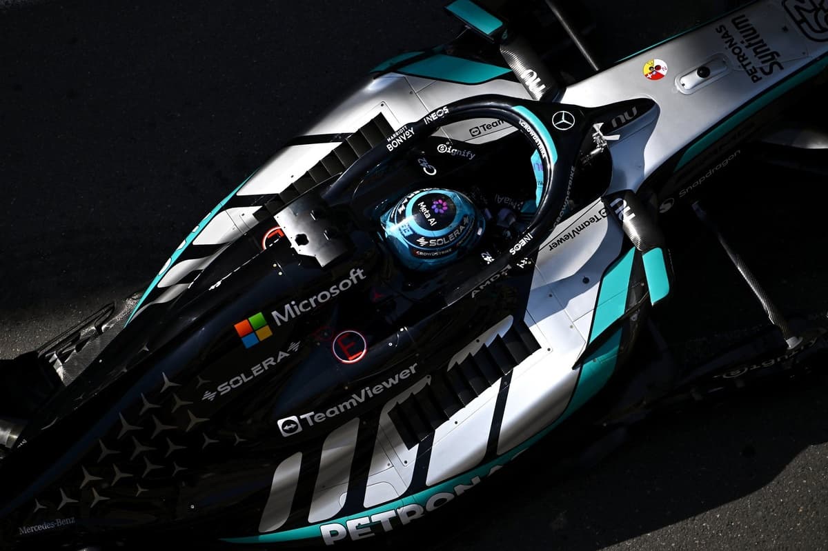 George Russell leads ominous Mercedes 1-2 in F1 Azerbaijan FP2