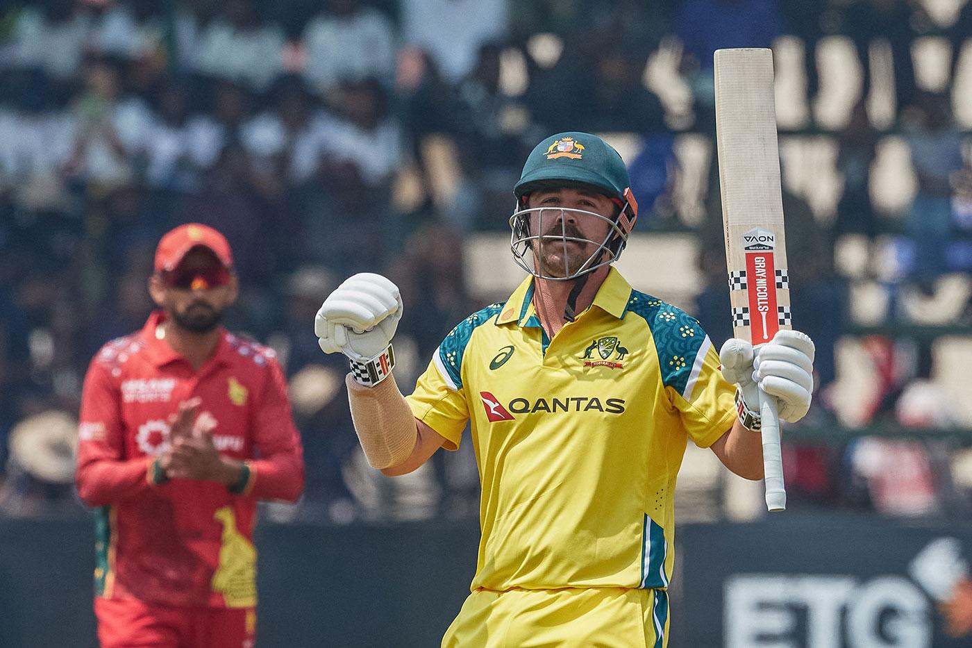 Head's 75-ball hundred sets up huge Australia total
