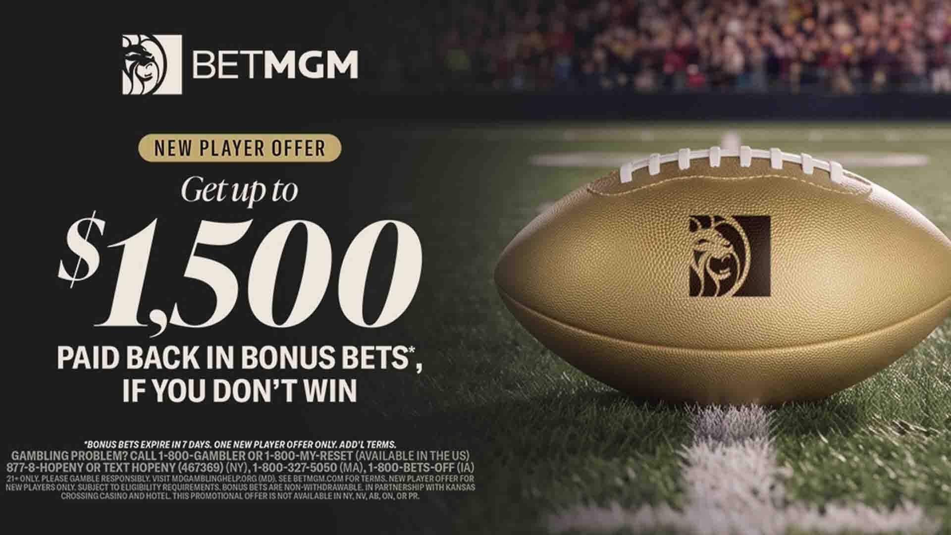 Use BetMGM bonus code CBSSPORTS to get $1,500 bonus bets by targeting Chiefs-Colts, NFL betting on Sunday