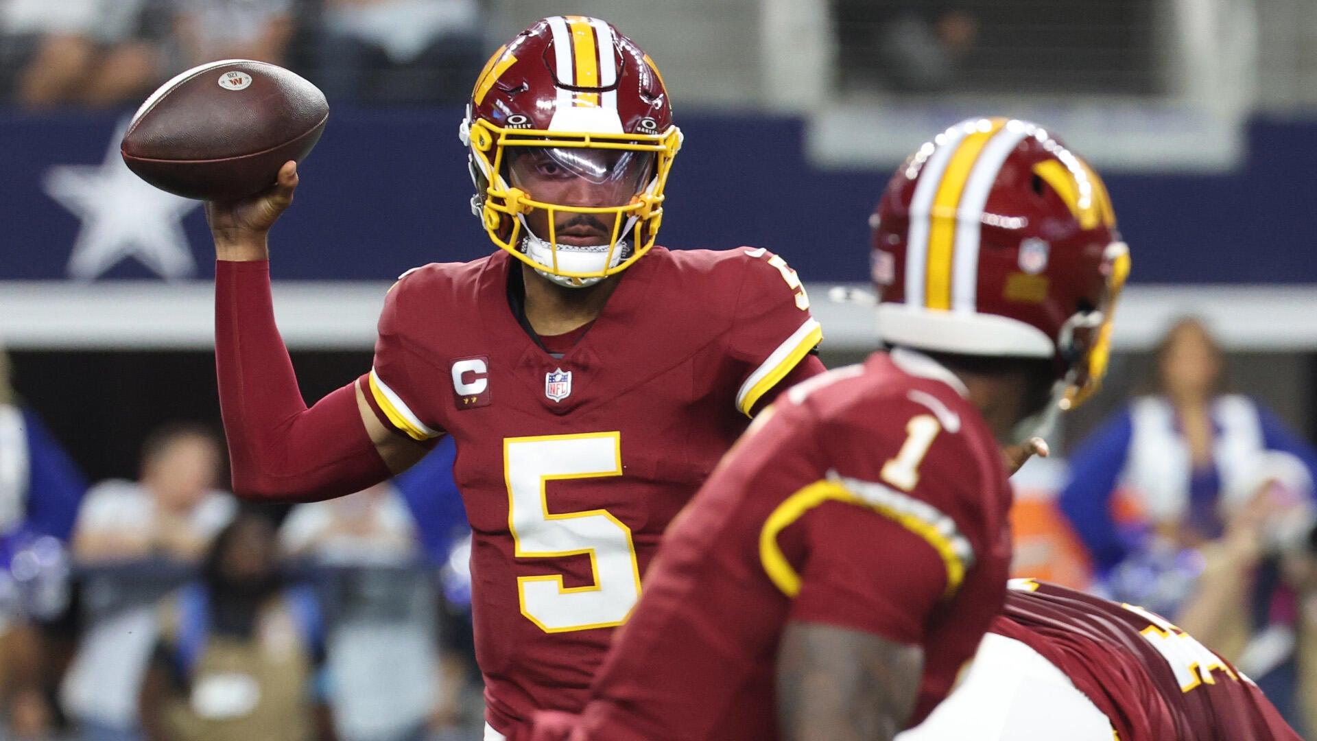 Jayden Daniels ruled out after elbow injury vs. Cowboys in disastrous end-of-half sequence