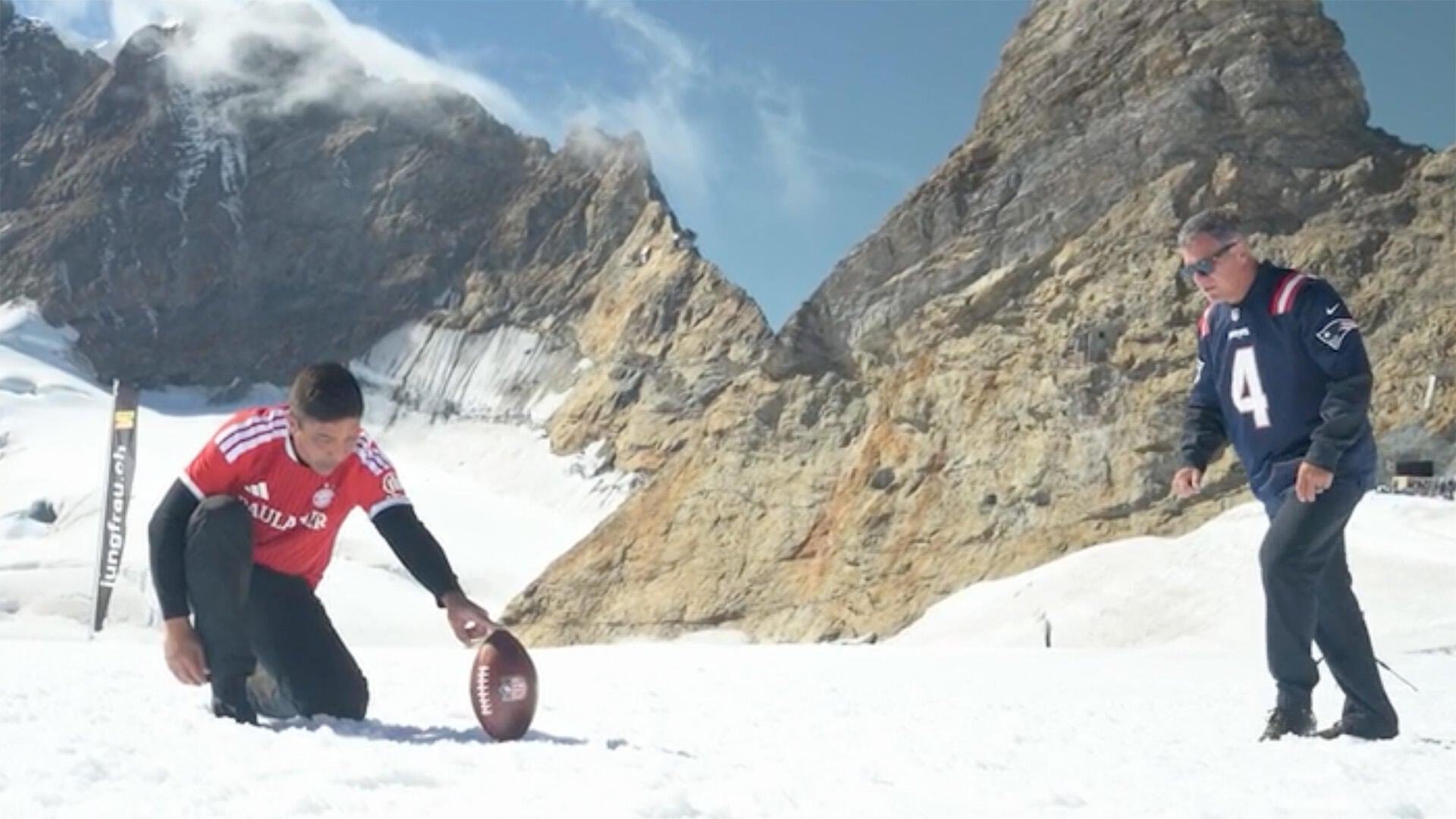 LOOK: NFL legend Adam Vinatieri just set a Guinness World Record on top of a mountain in the Swiss Alps